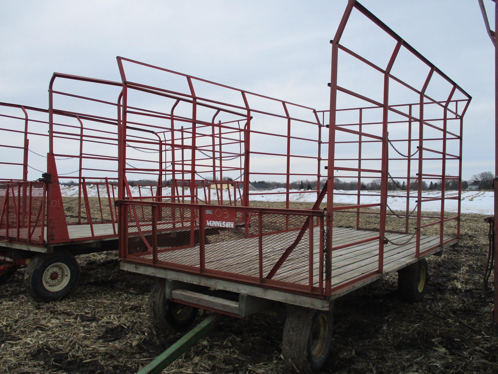 9' x 16' Minnesota metal thrower wagon, JD 1065 gear