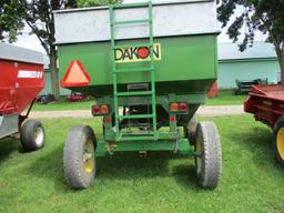 Dakon Model 231 gravity wagon w/JD 740 running gear, 9.00R-20 truck tires