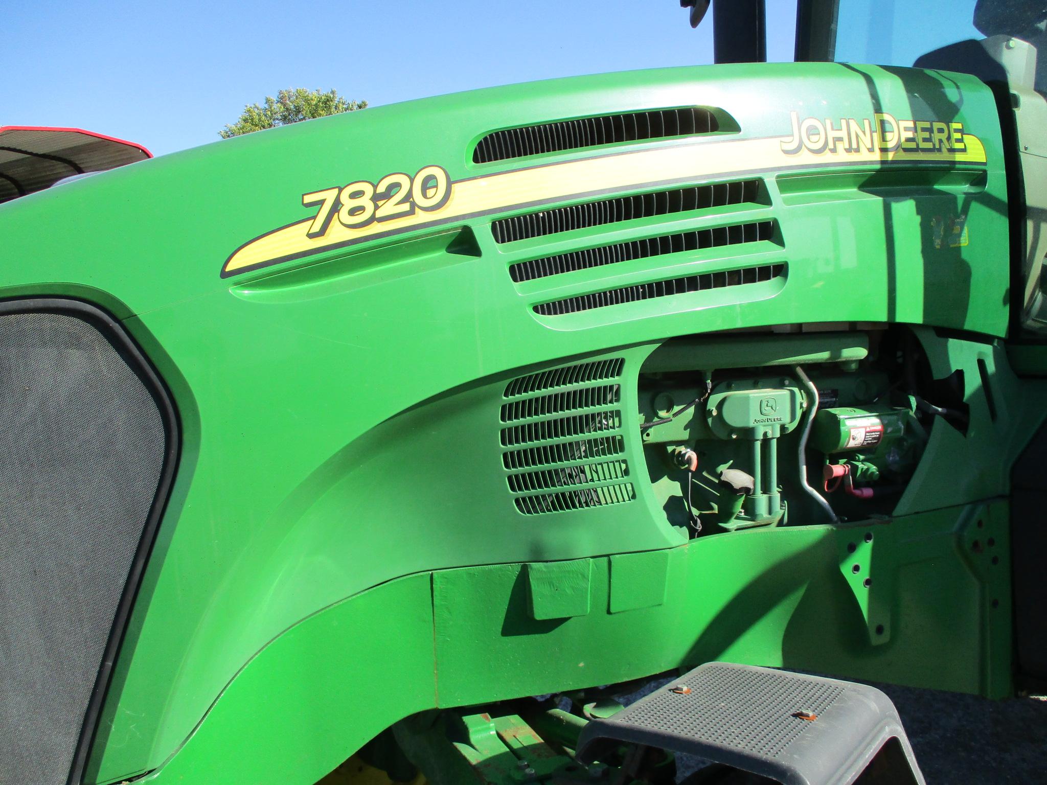 John Deere 7820, cab, AC, heat, radio, 8,832 hrs. 4000 hrs. on new engine, power quad, E range is