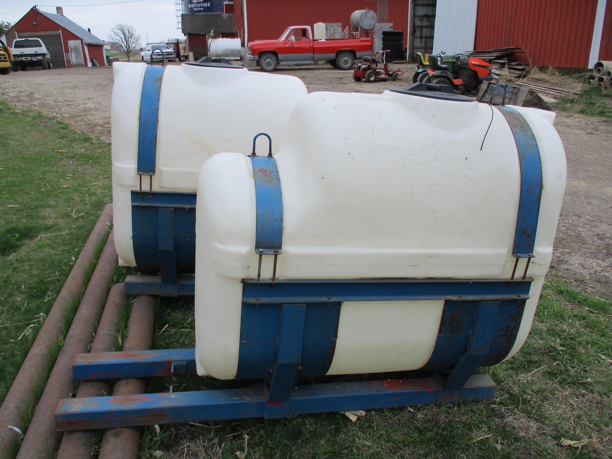 Set of 200 gallon saddle tanks & bracket