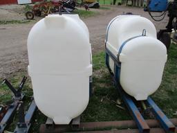 Set of 200 gallon saddle tanks & bracket