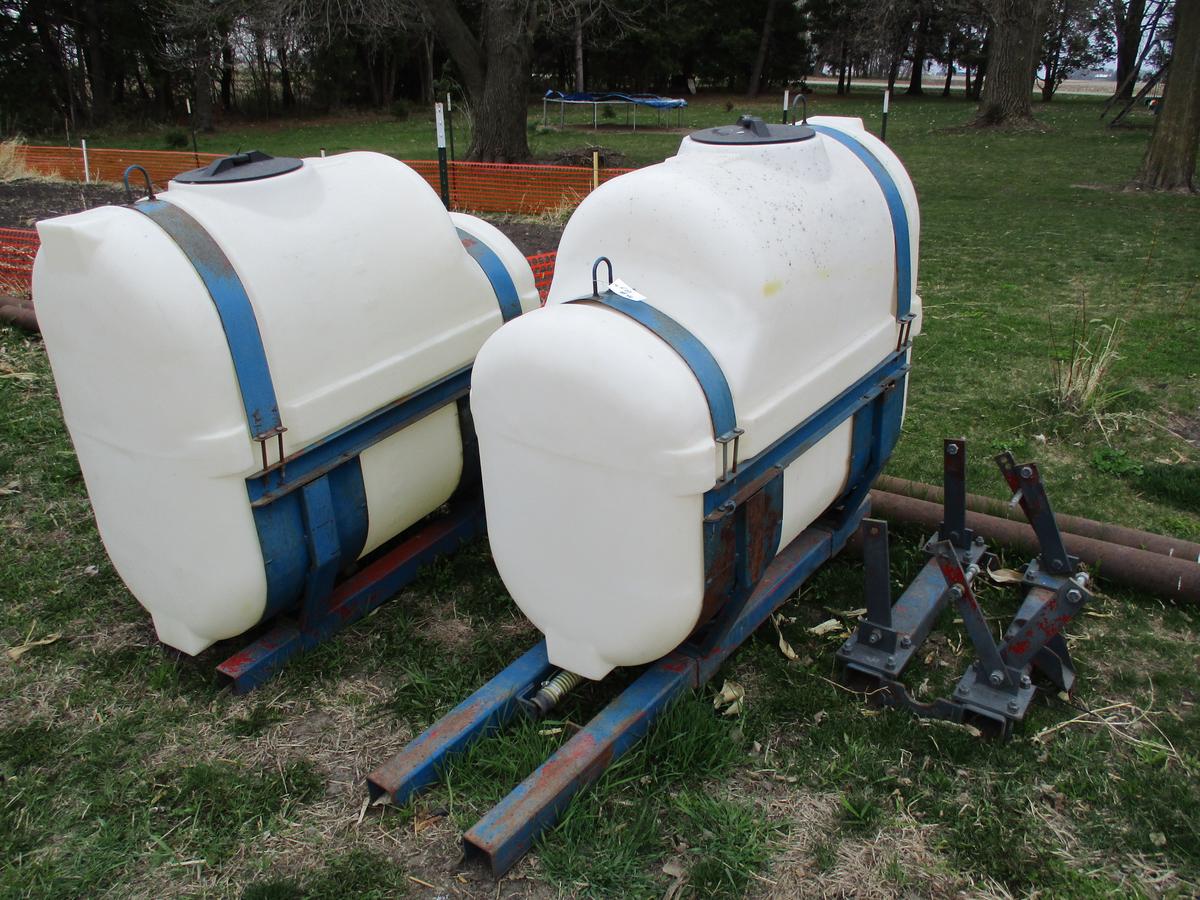 Set of 200 gallon saddle tanks & bracket