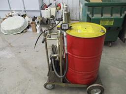 Air operated barrel pump on cart, Barrel NOT included