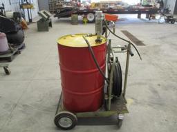 Air opperated barrel pump on cart, Barrel NOT included