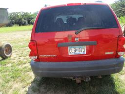 2004 Dodge Durango, 4x4, 169,863 miles showing, power windows + locks, Runs and drives