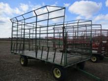 9' x 16' Metal bale wagon w/JD 1065A running gear