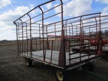 9' x 16' Metal bale wagon w/JD 1065A running gear