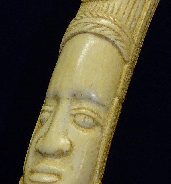 Carved Ivory Walrus Tusk 16"