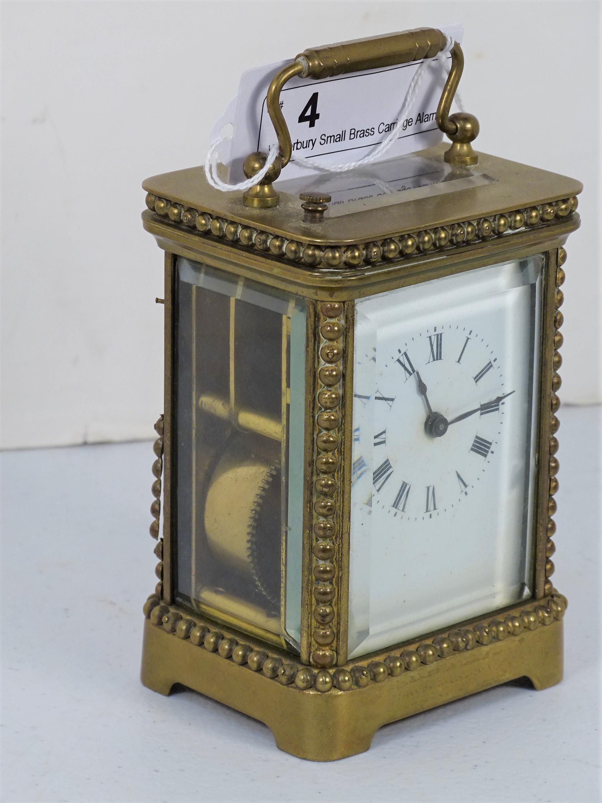 Waterbury Small Brass Carriage Alarm Clock
