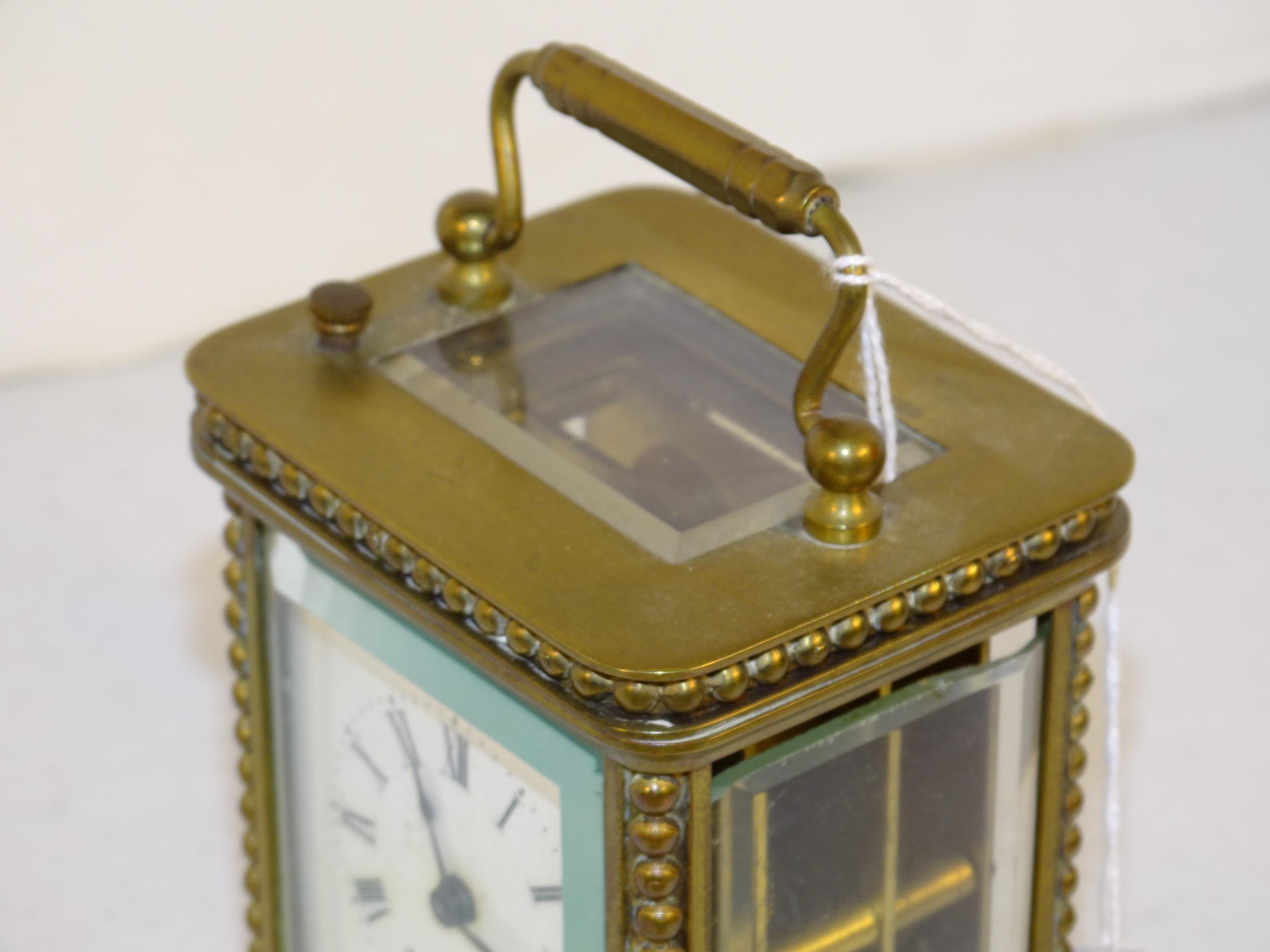 Waterbury Small Brass Carriage Alarm Clock