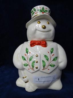 Lenox Frosty the Snowman Cookie jar 13"