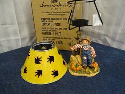 Home Interiors Tin Candle Scarcrow Lamp w/Shade