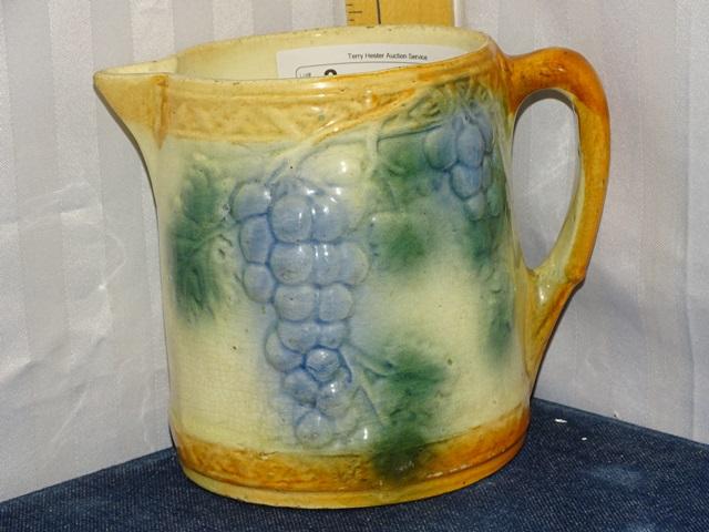 RosevilleGrape Pitcher 6" Embossed 1915 unmarked