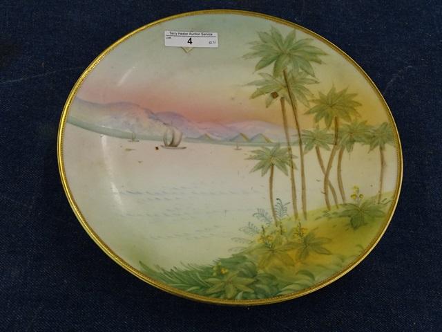 Nippon Plate Hand Painted Island Scean 10"