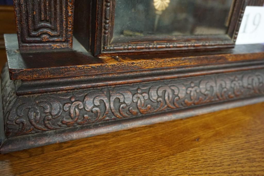 OAK KITCHEN CLOCK ORNATE PRESSED CARVING