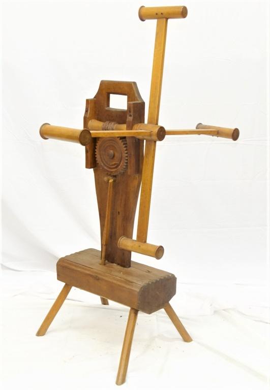 EARLY WOODEN YARN WINDER CIRCA 1800's