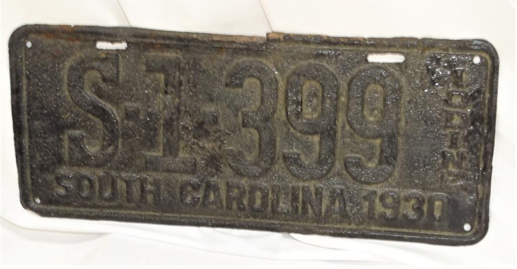 1930 SOUTH CAROLINA LICENSE TAG