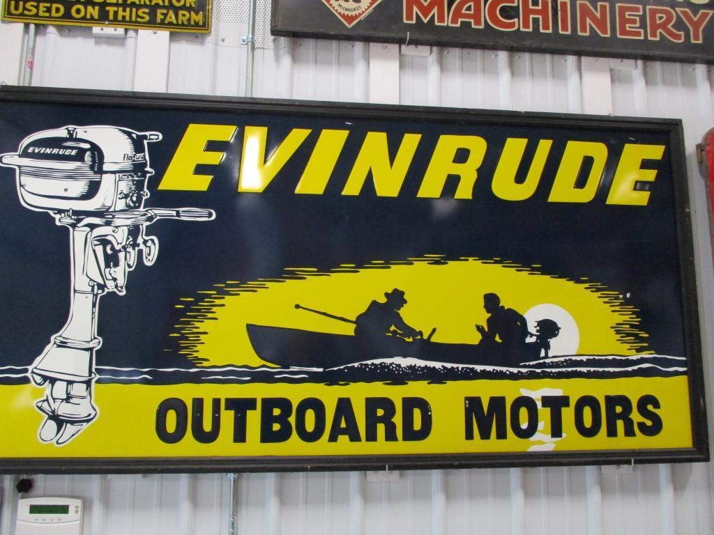 85110 - Evinrude outboard tin/ embossed 41 x 82"
