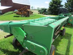 9458- JOHN DEERE 643 CONVERTED TO 8-20 ROW CORN HEAD