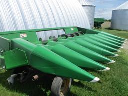 9458- JOHN DEERE 643 CONVERTED TO 8-20 ROW CORN HEAD