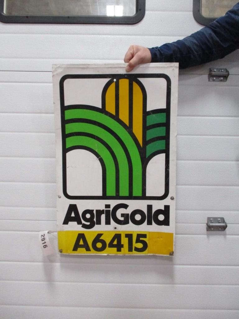 2916- 18" X 28" AGRIGOLD DOUBLE SIDED TIN SIGN