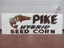 2926- 35" X 12" SINGLE SIDED TIN PIKE SEED CORN SIGN