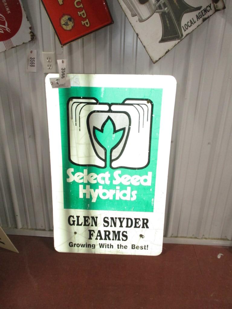 2930- 30' W X 40"SINGLE SIDED SELECT SEED TIN SIGN