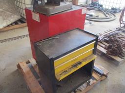 9614-PALLET OF (2) TOOL BOXES, CUTT OF SAW, DRAWBAR