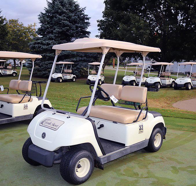 9756- 2005 YAMAHA MODEL G22A GAS POWERED GOLF CART W/CANOPY