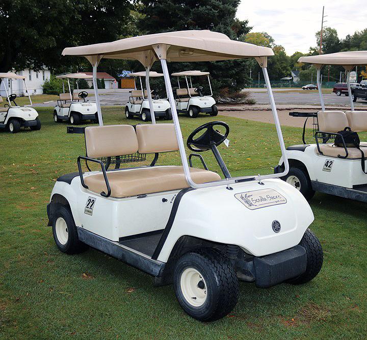 9760- 2005 YAMAHA MODEL G22A GAS POWERED GOLF CART W/CANOPY