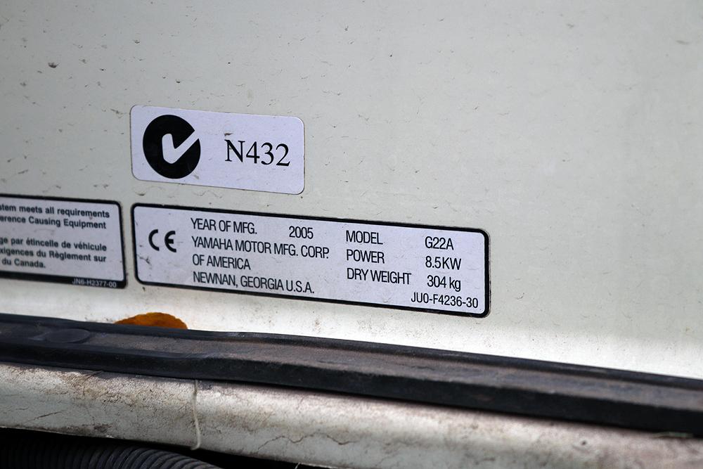 9774- 2005 YAMAHA MODEL G22A GAS POWERED GOLF CART W/CANOPY