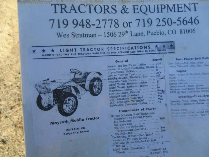 91310-MAYRATH MOBILE TRACTOR