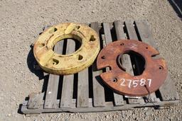 (2) MISMATCHED JOHN DEERE WEIGHTS - (ALL 1 $)