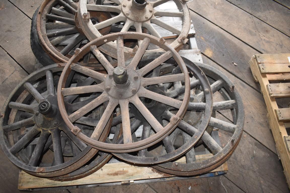 30506- PALLET OF WOODEN SPOKE RIMS, HAVE SOME DAMAGE