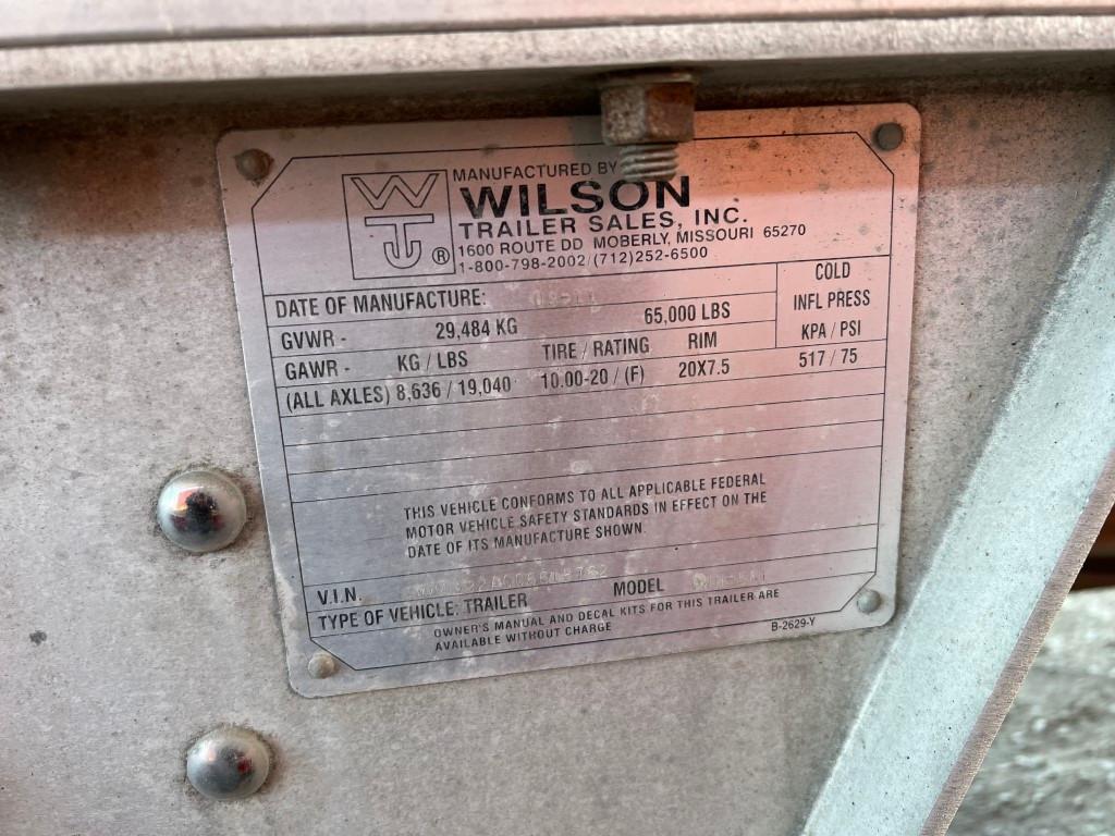 34134-(2012) WILSON HOPPER BOTTOM TRAILER