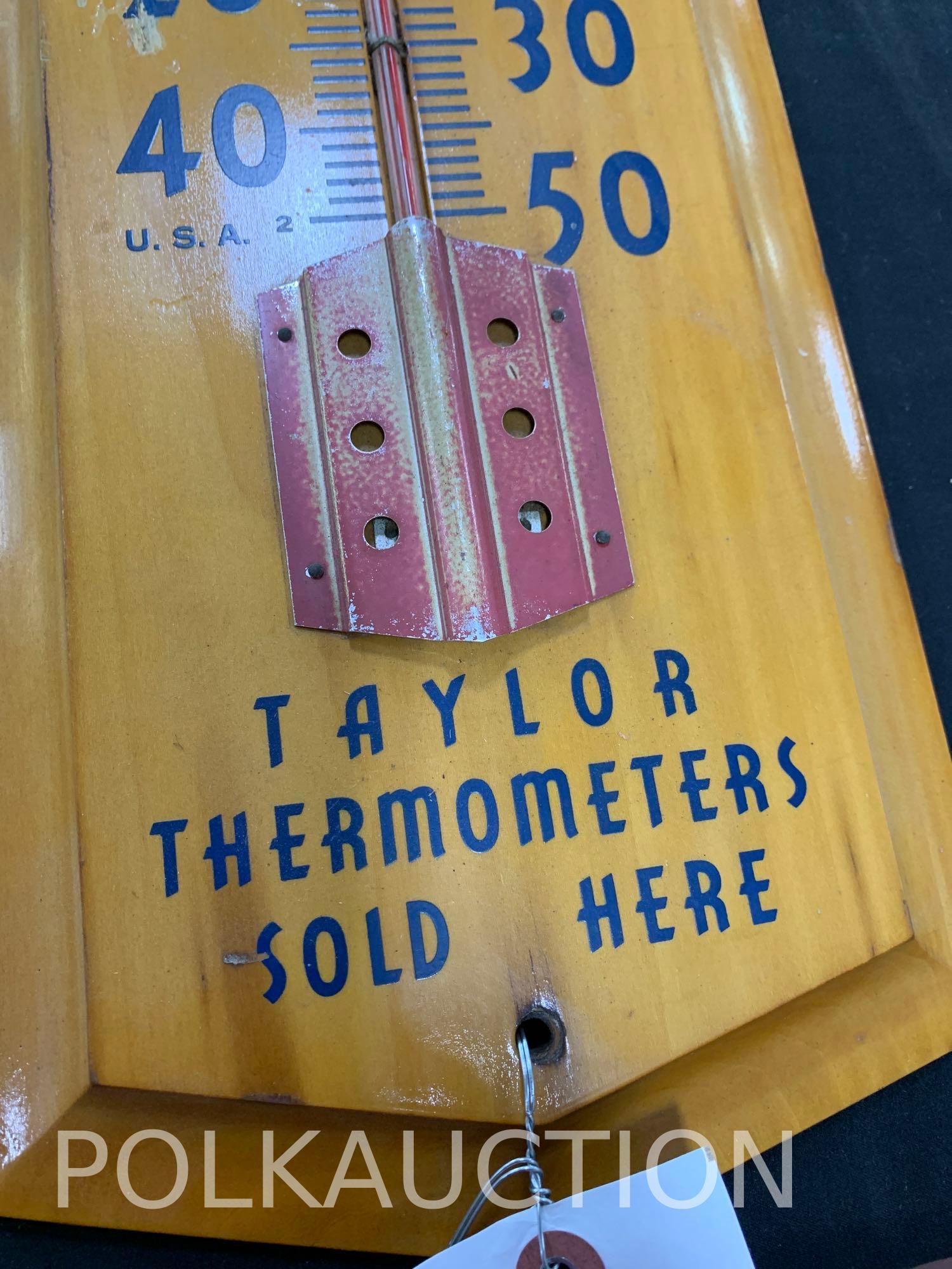 Taylor Wooden Thermometer 29" x 8"