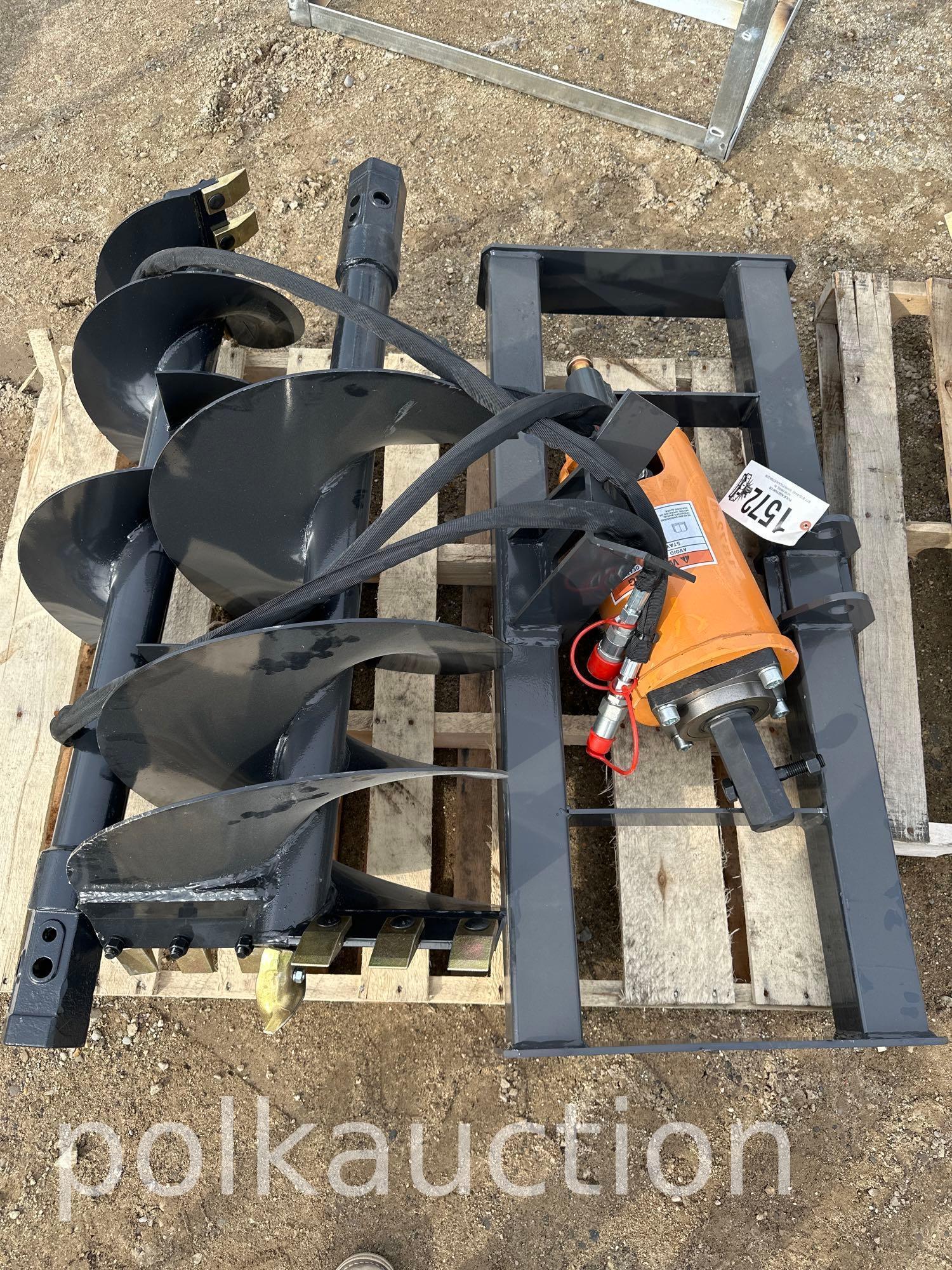 1572-SKID STEER AUGER DRIVE & BIT ATTACHMENT