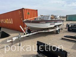 3509-(1990) SMOKERCRAFT V160 RUNABOUT FISHING BOAT W/ TRAILER (SN# SMK74884F090)(TITLES AVAILABLE)