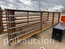 3792-(5) 24' LONG 67" TALL LIVESTOCK PANELS W/GATE