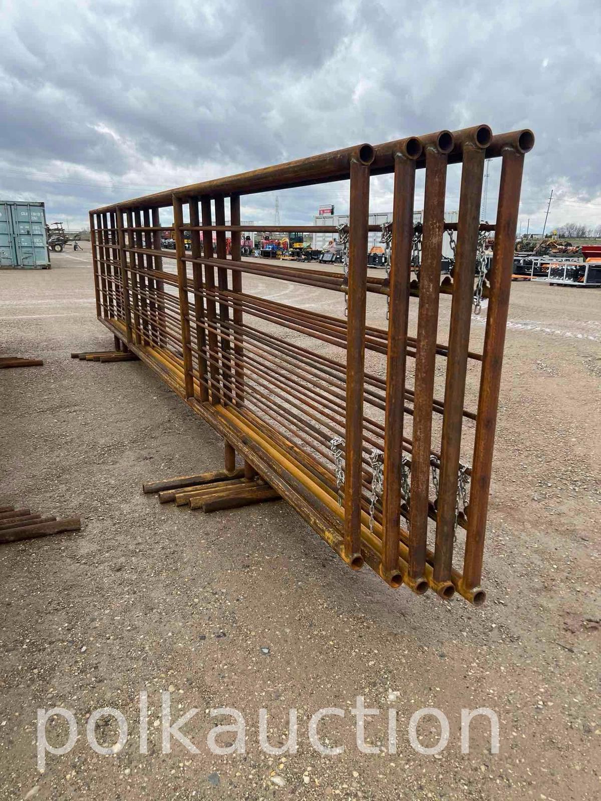 3796-(5) 24' LONG 67" TALL LIVESTOCK PANELS