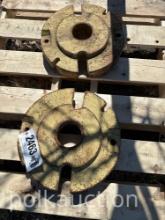 (2) JOHN DEERE M REAR WEIGHTS (ALL 1 $)  **NO SHIPPING AVAILABLE**