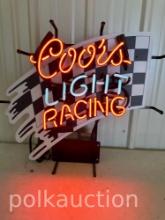 COORS LIGHT RACING NEON SIGN  **NO SHIPPING AVAILABLE**
