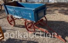CASE- MINI WOODEN WAGON WITH STEEL RUNNING GEAR