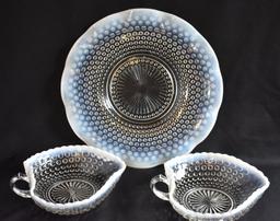 VINTAGE "MOONSTONE" OPALESCENT HOBNAIL GLASSWARE