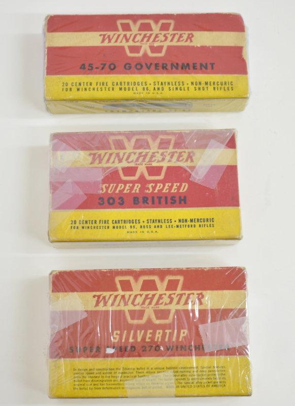 THREE BOXES OF WINCHESTER AMMUNITION