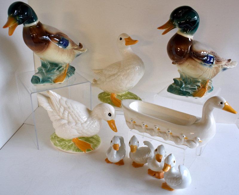 ASSORTED CERAMIC DUCK FIGURINES