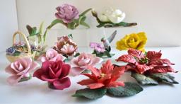 ASSORTED PORCELAIN FLOWERS