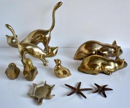 ASSORTED BRASS ANIMAL FIGURINES