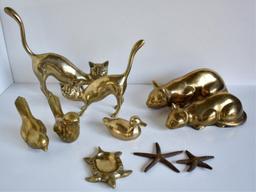 ASSORTED BRASS ANIMAL FIGURINES