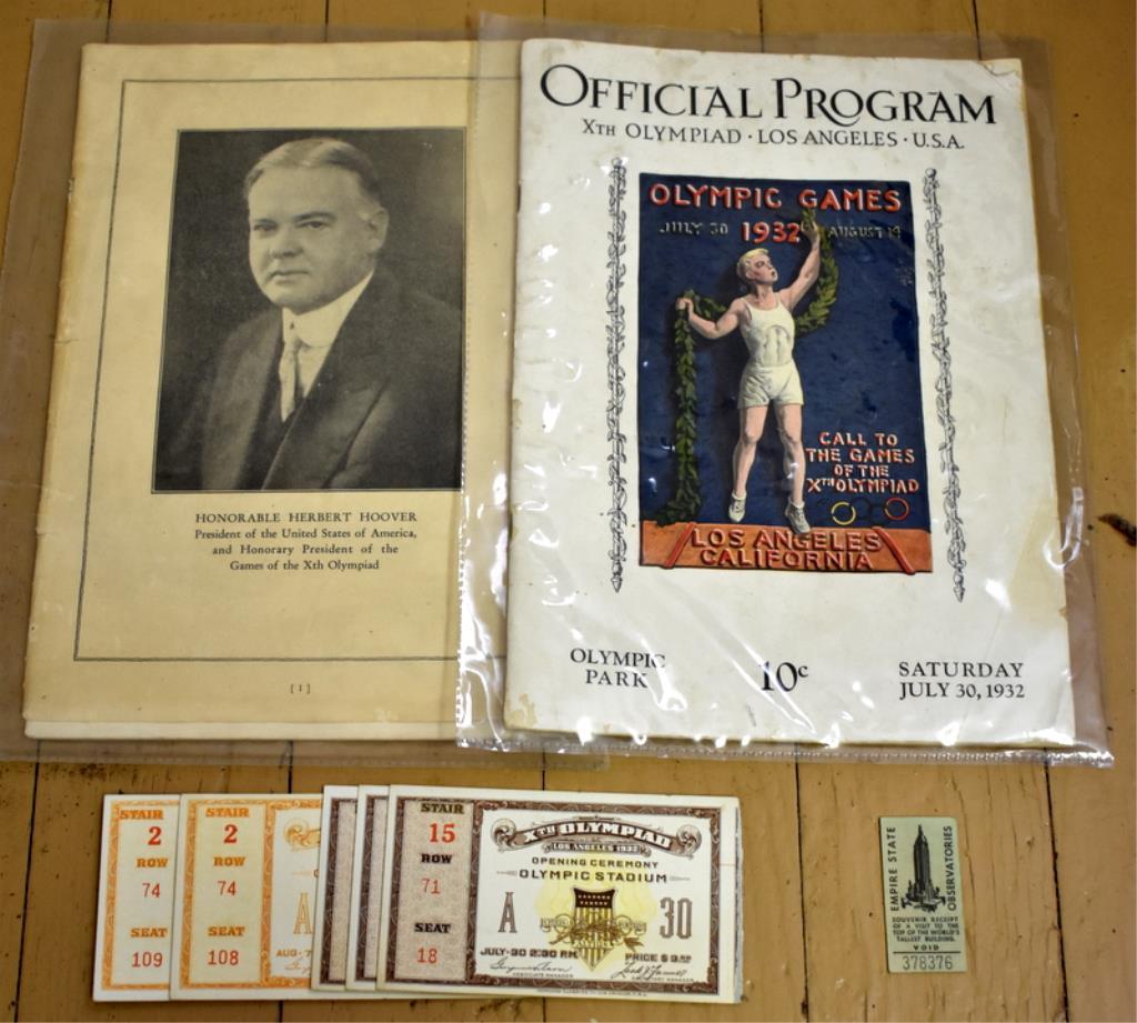 1932 OLYMPICS MEMORABILIA & MORE